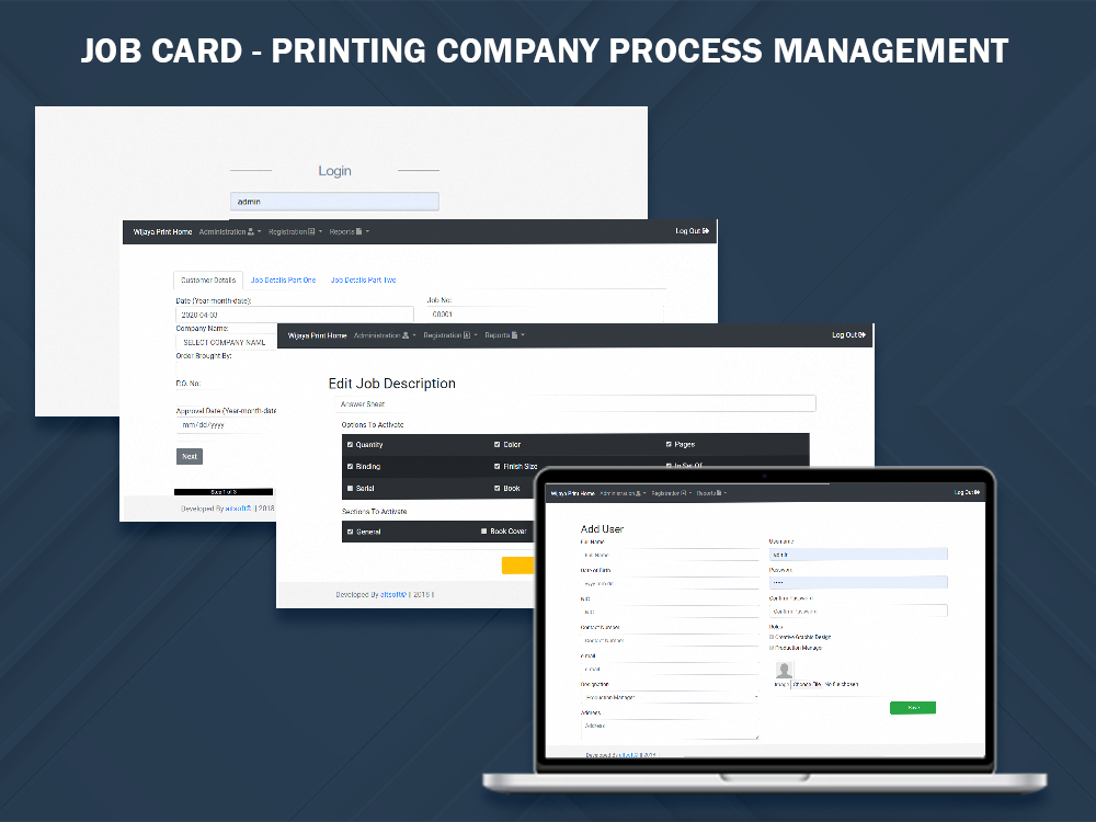 Job card process management system